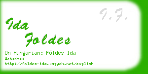 ida foldes business card